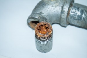 An example of a corroded galvanized pipe